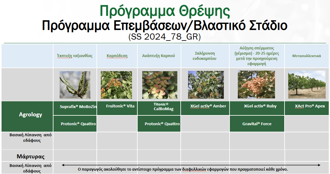 Πρόγραμμα Λειτουργικής Θρέψης Καλλιεργειών® – Φιστικιά